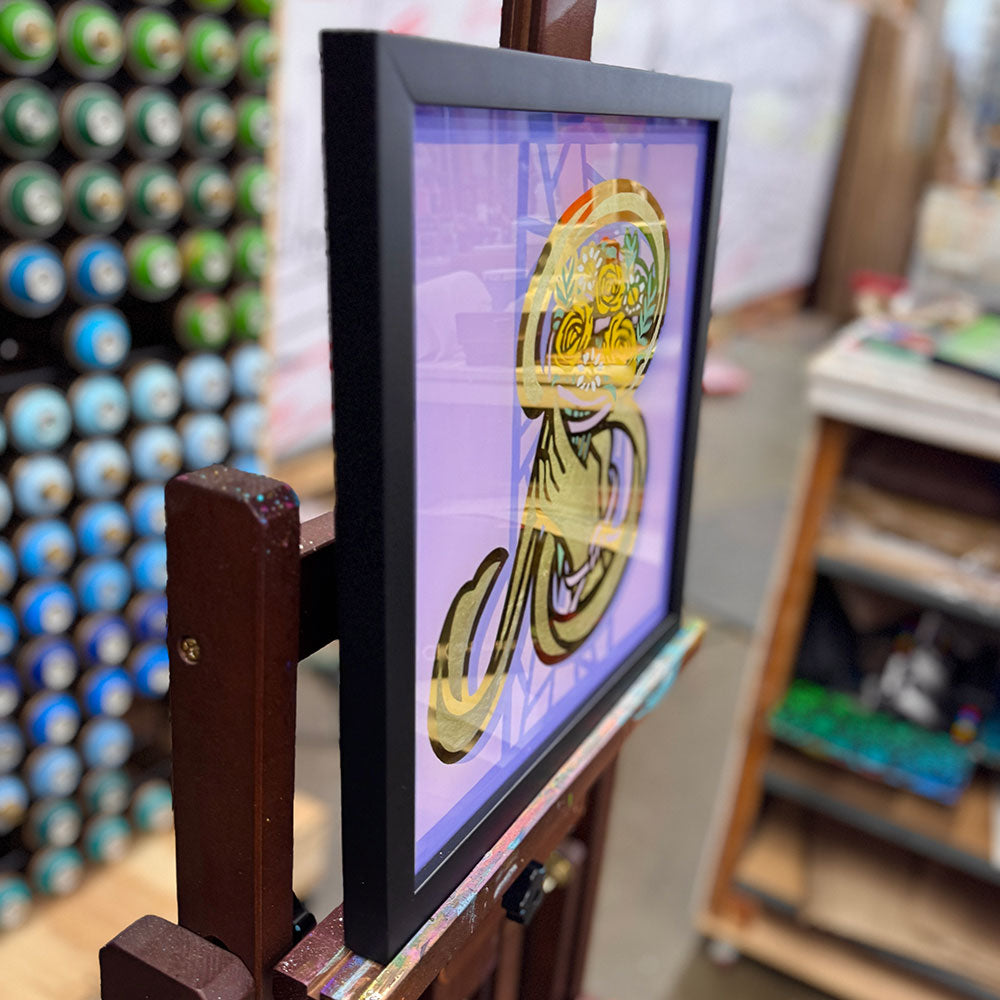 Niko Alexander - B is for Bouquet - Gold Leaf and Enamel on Glass