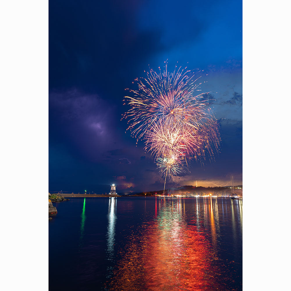 Nathan Klok - Grand Marais Fireworks - Metal Print