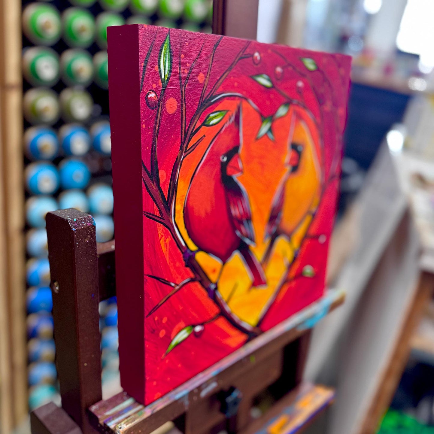 Love Birds - Original Painting - 12" x 12"