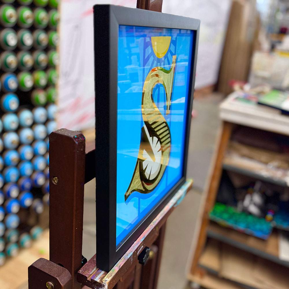 Niko Alexander - S is for Sunlit - Gold Leaf and Enamel on Glass