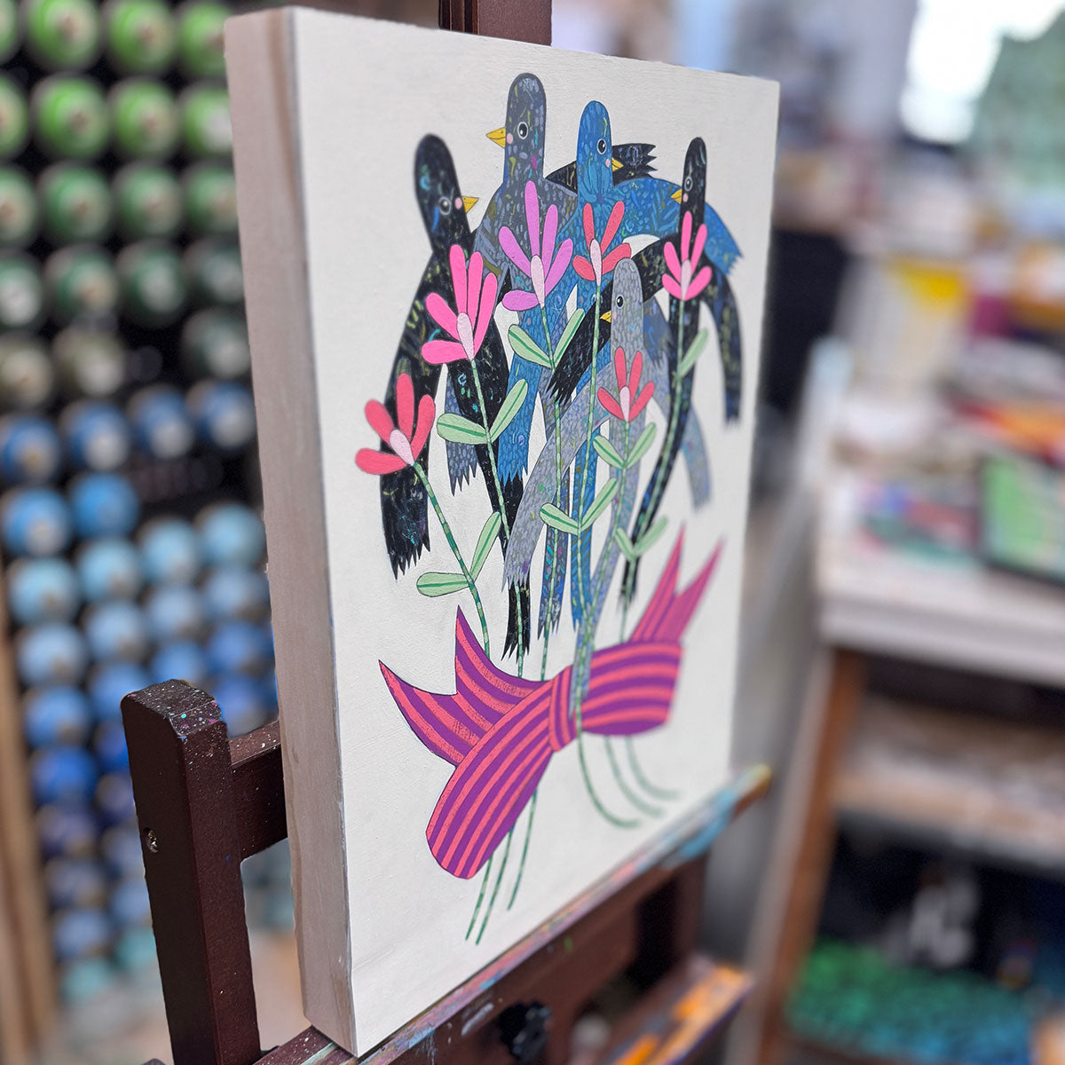 Jennifer Davis - Bird Bouquet - Original Painting